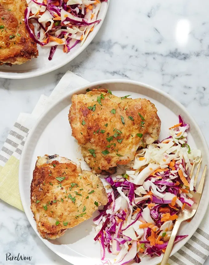 chicken holiday recipes: parmesan ranch chicken thighs' title='50 Easy Christmas Chicken Recipes That Are Perfect for the Holidays