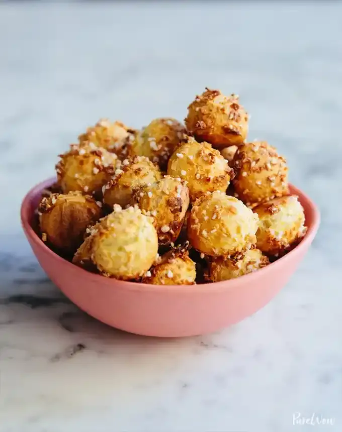 christmas snacks: coconut choux bites' title='65 Christmas Snacks Even the Busiest Hosts Can Pull Off