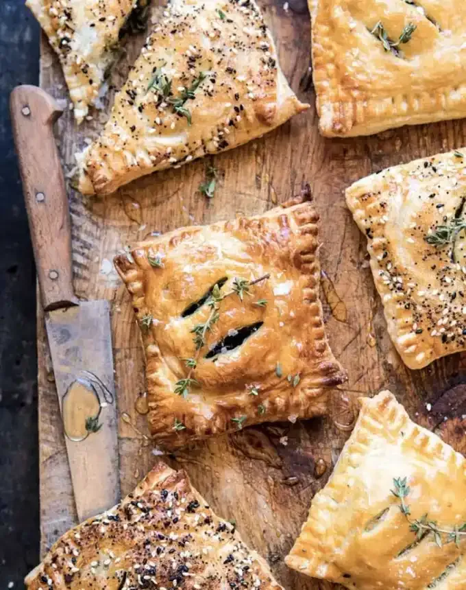 christmas snacks: caramelized onion and cheddar pastries' title='65 Christmas Snacks Even the Busiest Hosts Can Pull Off