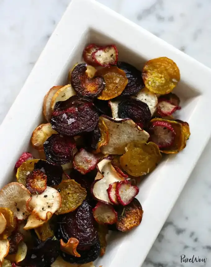 christmas snacks: roasted veggie chips' title='65 Christmas Snacks Even the Busiest Hosts Can Pull Off