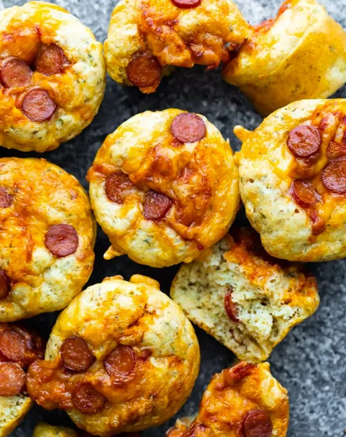 toddler lunch ideas: soft and cheesy pepperoni pizza puffs' title='58 Toddler Lunch Ideas Even the Pickiest Eaters Will Love