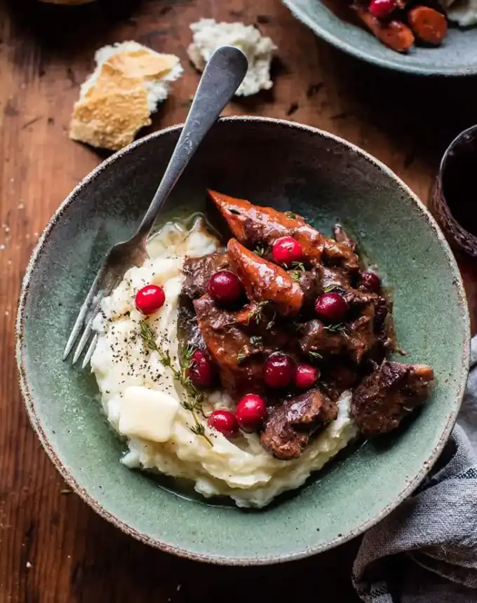 easy christmas dinner ideas: cranberry beef bourbuignon' title='75 Easy Christmas Dinner Ideas That Anyone Can Cook (and Everyone Will Love)