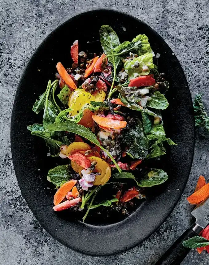 what goes with mac and cheese lemon tahini salad with lentils beets and carrots recipe' title='Wondering What Goes with Mac and Cheese? Here Are 32 Sides That Make It a Meal