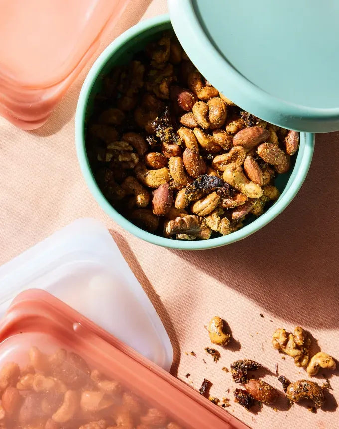 easy snacks to make at home: pizza trail mix' title='51 Easy Snacks to Make at Home (That Aren’t Cheese and Crackers for the Millionth Time)
