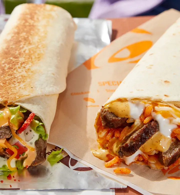 taco bell grilled steak burrito review: cheesy melt and chipotle ranch grilled steak burritos' fetchpriority='high' title='Taco Bell Has Two New Grilled Steak Burritos for $3 Each—Read on for a Food Editor’s Review