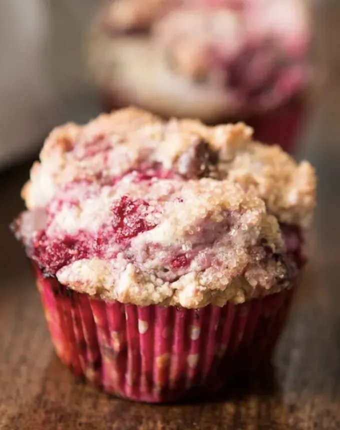 amaranth recipes: raspberry chocolate chip muffins' title='20 Easy Amaranth Recipes to Make at Home