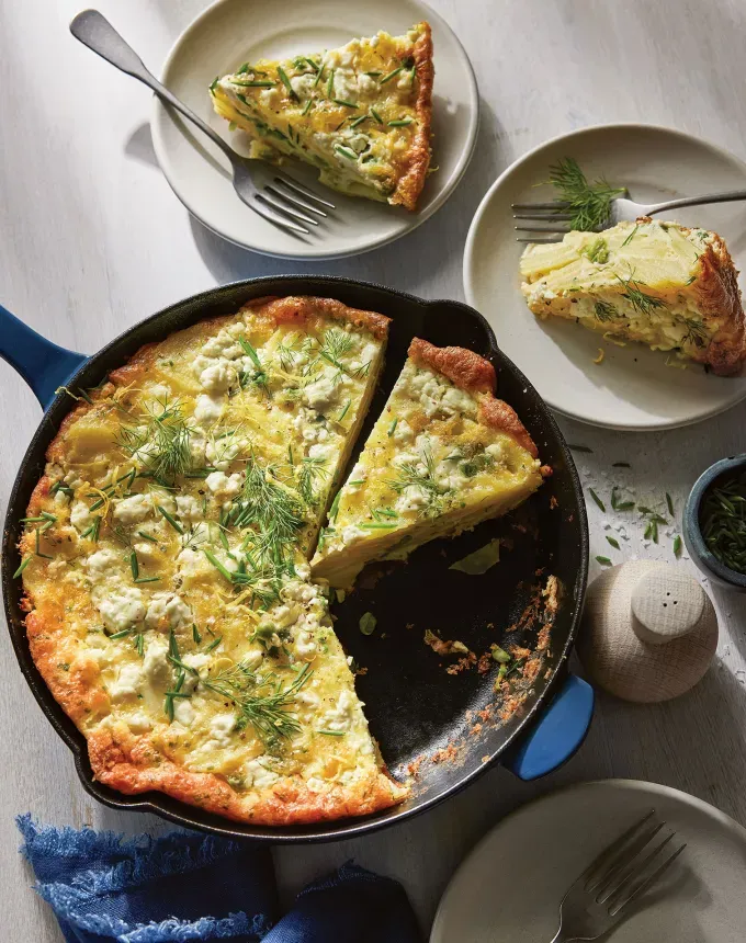 may dinner ideas: potato and spring pea frittata' title='76 Big-Batch Dishes & Recipes to Feed a Crowd