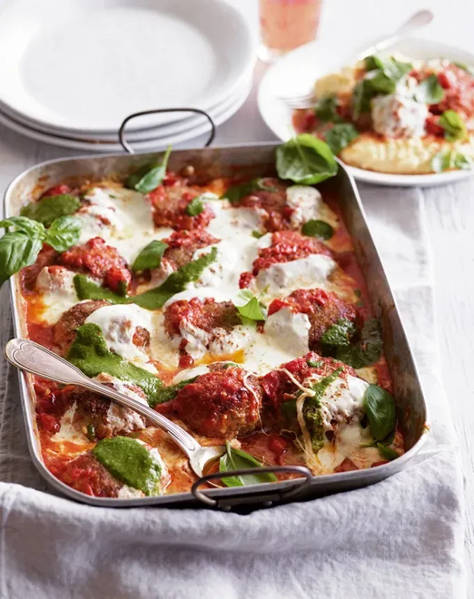 big batch dishes perfect meatballs with cherry tomato sauce' title='76 Big-Batch Dishes & Recipes to Feed a Crowd