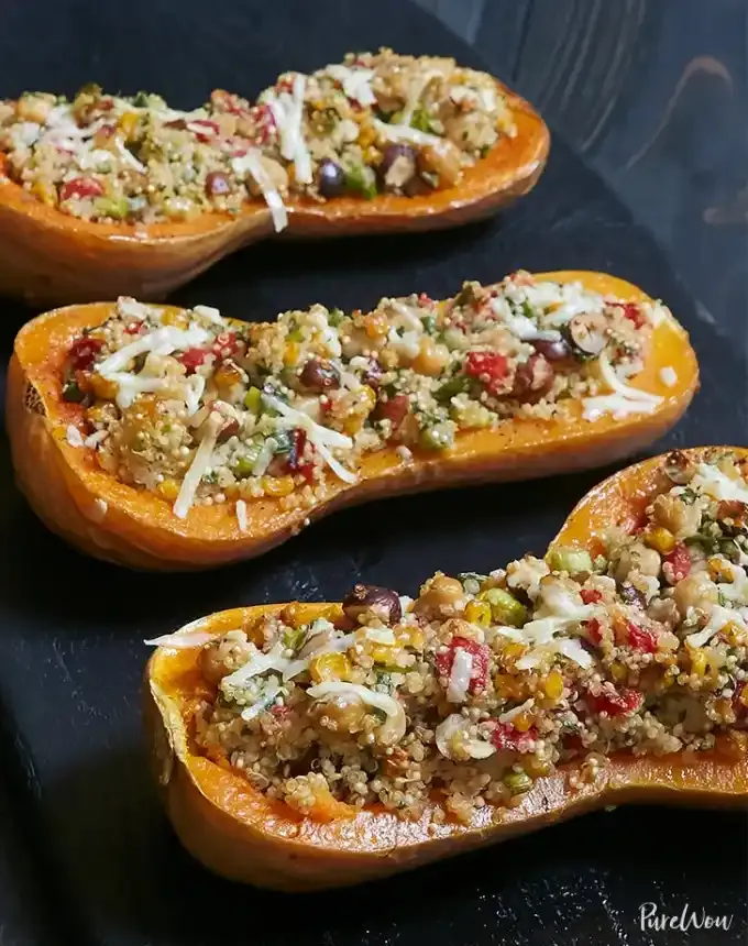 october dinner recipes: hearty stuffed butternut squash' title='31 October Dinner Ideas That Are Just Right for Sweater Weather