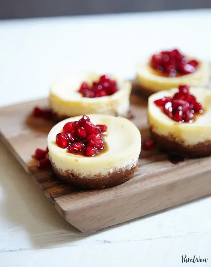mini thanksgiving dessert recipes: mini yogurt cheesecakes' title='54 Mini Thanksgiving Desserts That Are (Almost) Too Cute to Eat