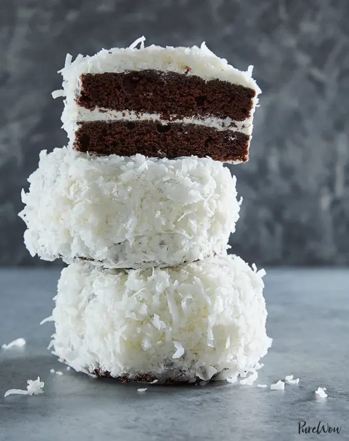 mini thanksgiving dessert recipes: mini chocolate snowball cakes' title='54 Mini Thanksgiving Desserts That Are (Almost) Too Cute to Eat