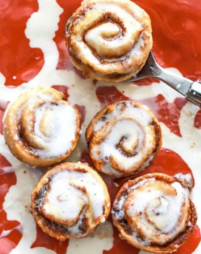 mini thanksgiving dessert recipes: mini no yeast cinnamon buns' title='54 Mini Thanksgiving Desserts That Are (Almost) Too Cute to Eat