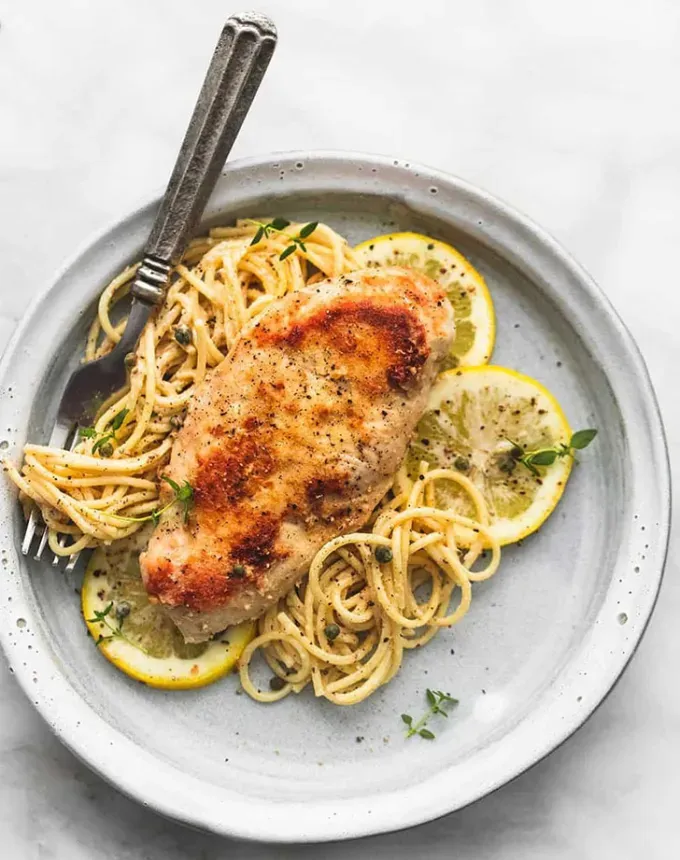 bulk dinner ideas: slow cooker lemon chicken piccata' title='52 Bulk Dinner Ideas to Feed a Crowd