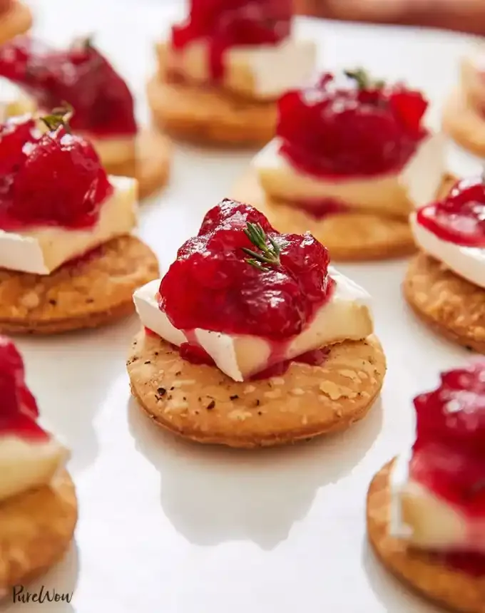 finger food recipes for a crowd: cranberry brie bites' title='68 Easy Finger Food Appetizers Everyone Will Love