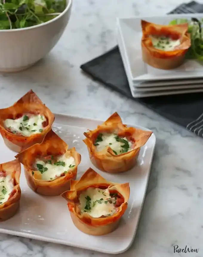 fancy appetizers: Mini Lasagnas' title='68 Easy Finger Food Appetizers Everyone Will Love