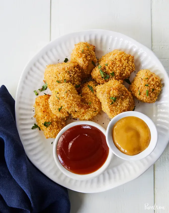 finger food recipes: Baked Quinoa Chicken Nuggets' title='68 Easy Finger Food Appetizers Everyone Will Love