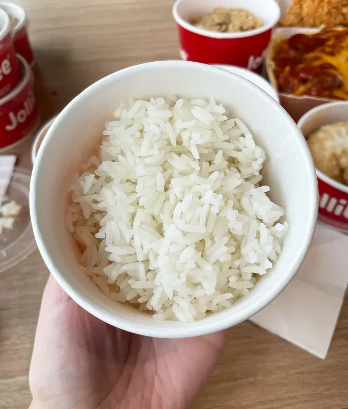 jollibee sides ranked: steamed white rice' title='Every Jollibee Side Dish Ranked & Reviewed by a Food Editor