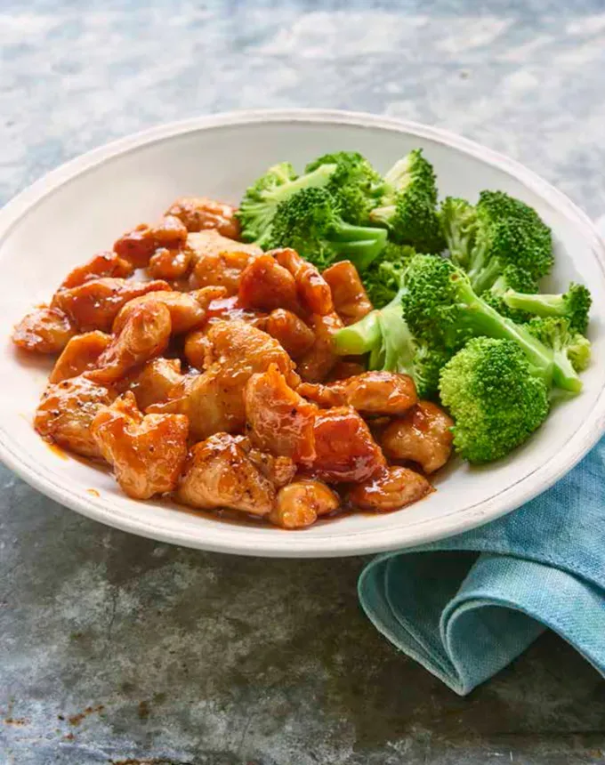 toddler meals: sticky chicken with a side of broccoli' title='25 Toddler Meals That Are Easy and Lazy Parent–Friendly (and Mostly 30 Minutes or Less)