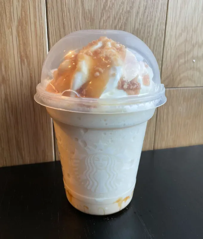 best starbucks frappuccinos: caramel ribbon crunch creme frappuccino' title='The Best Starbucks Frappuccinos Ranked by a Food Editor and Former Barista