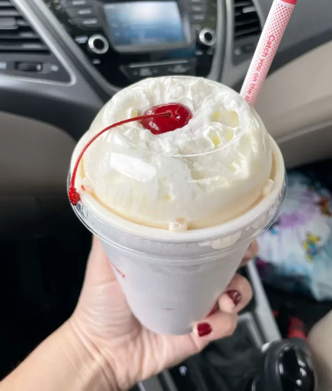 chick-fil-a-peach-menu-review: peach milkshake' title='Chick-fil-A’s Cult-Favorite Peach Menu Is Back—but Is It Worth the Hype? Here’s a Food Editor’s Review