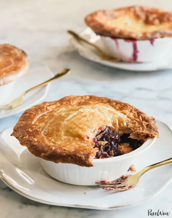 fall vegetarian recipes: mini cranberry pot pies' title='30 Fall Vegetarian Recipes That Are Cozy Hearty and Packed with Seasonal Produce