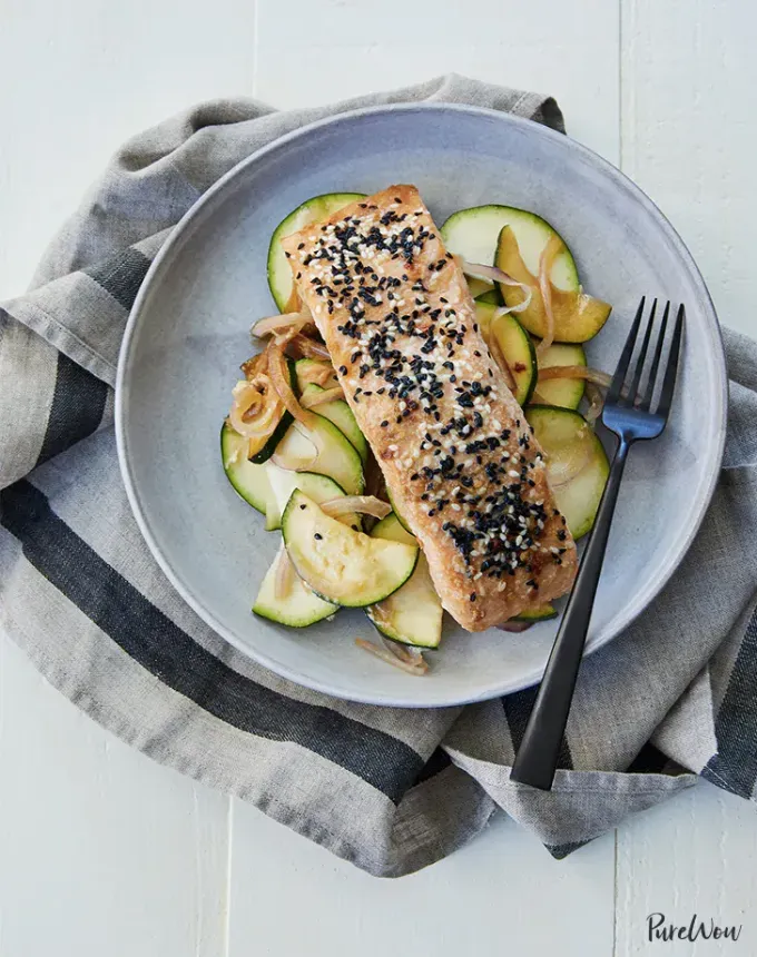 clean eating dinner recipes: baked sesame-ginger salmon' title='65 Clean-Eating Dinner Recipes for the New Year and Beyond