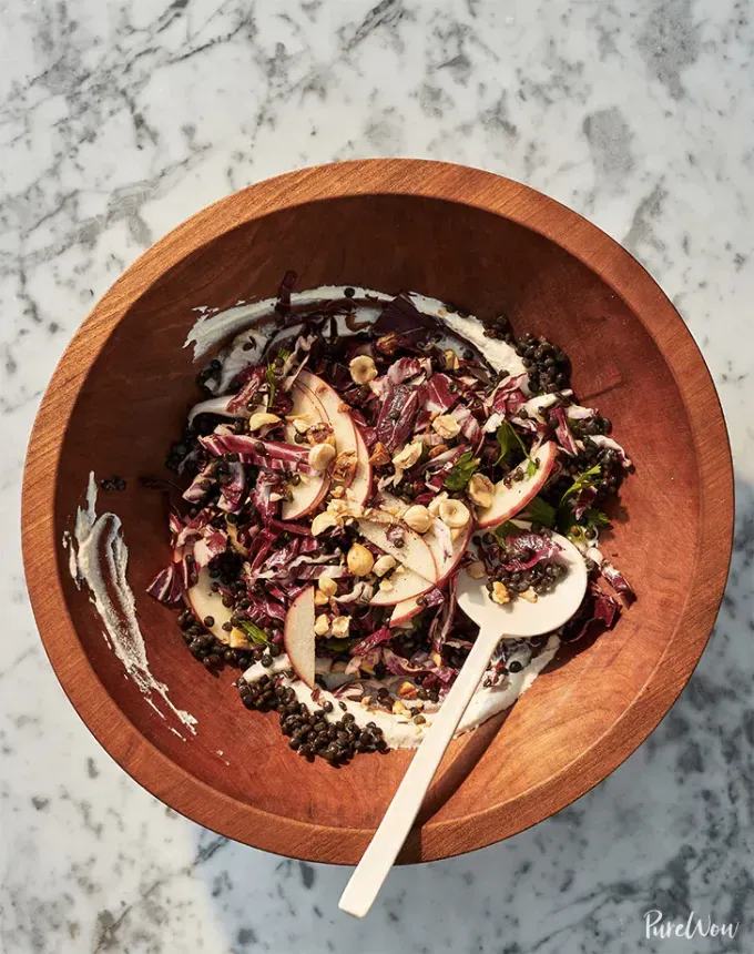 clean eating dinner recipes: radicchio lentil apple salad' title='65 Clean-Eating Dinner Recipes for the New Year and Beyond