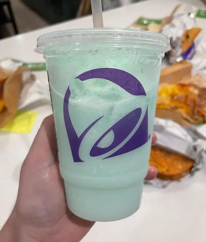 new taco bell menu items review: dirty baja blast' title='A Food Editor’s Ranking (and Photos) of Taco Bell’s 10 Newest Menu Items Including Toasted Cheddar Street Chalupas