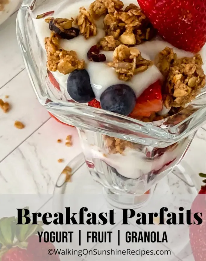 cold breakfast recipes breakfast parfaits with fruit yogurt and granola' title='26 Cold Breakfast Recipes for Busy Mornings