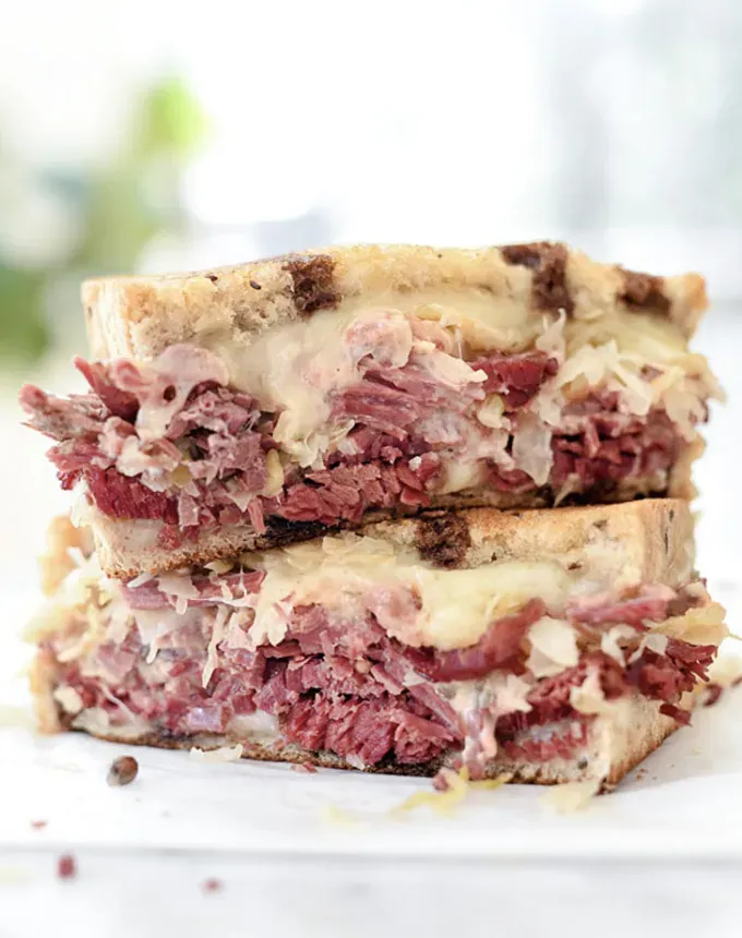 old school jewish recipes: reuben sandwich' title='28 Old-School Jewish Recipes Your Grandma Used to Make from Latkes to Matzoh Ball Soup