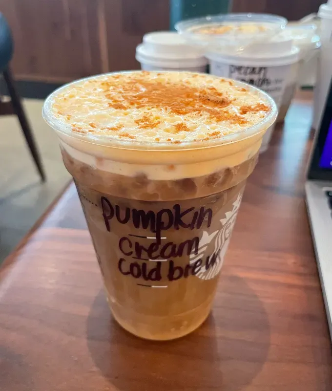 starbucks fall menu review: pumpkin cream cold brew' title='The Best Starbucks Fall Drinks to Order in 2025 According to a Former Barista (Including a New Nutty Bev You’ll Love)
