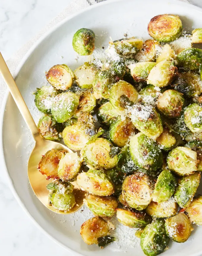 what to serve with polenta: cacio e pepe brussels sprouts' title='Wondering What to Serve with Polenta? Here Are 27 Ideas from Hearty to Healthy