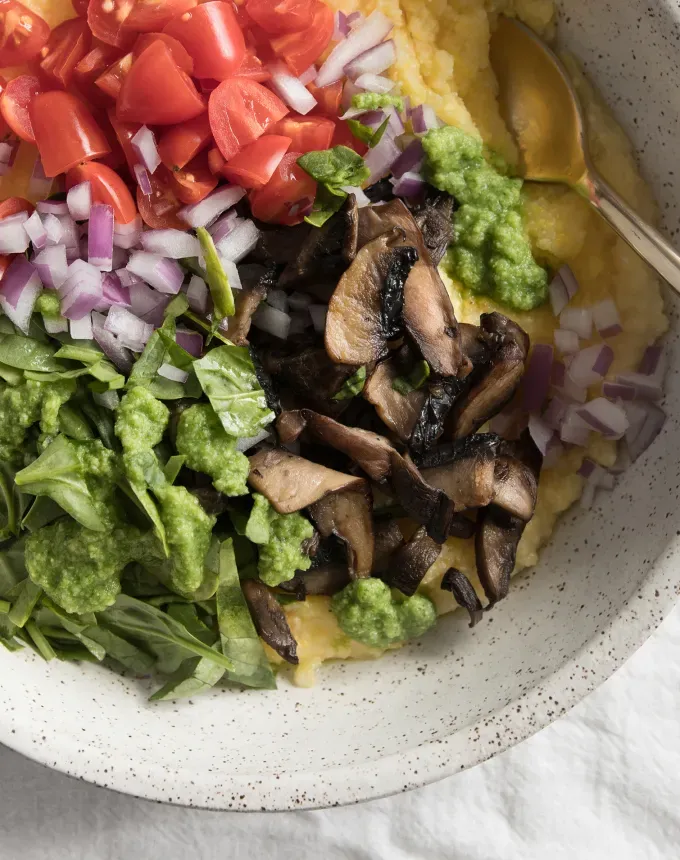what to serve with polenta: soft polenta and mushroom bowls' title='Wondering What to Serve with Polenta? Here Are 27 Ideas from Hearty to Healthy
