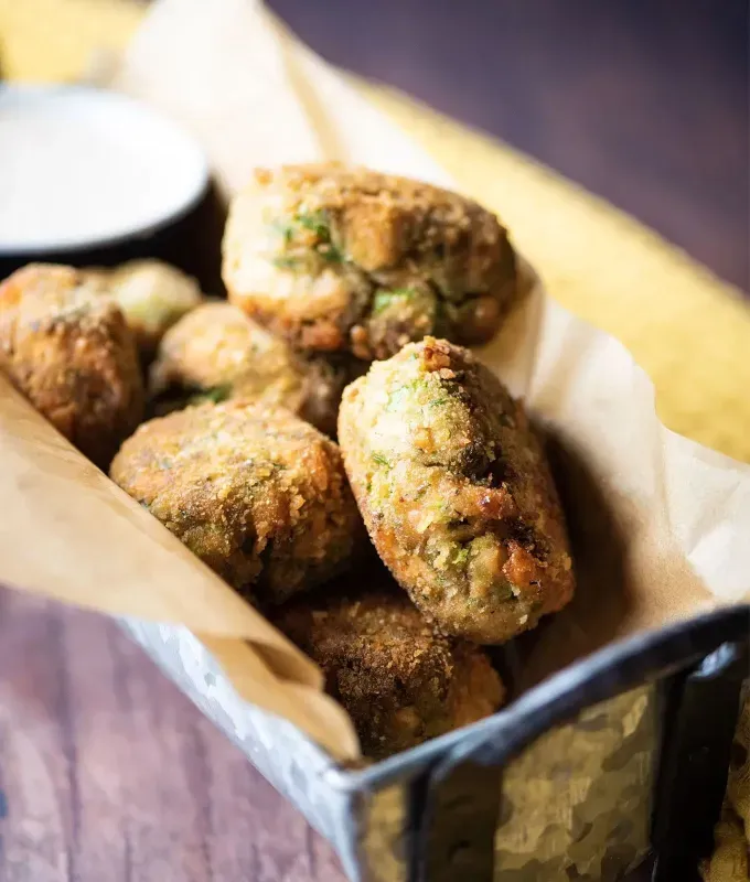 bite-sized-appetizers: Cajun Salmon Croquettes.' title='45 Bite-Sized Appetizers That Are as Cute as They Are Delicious