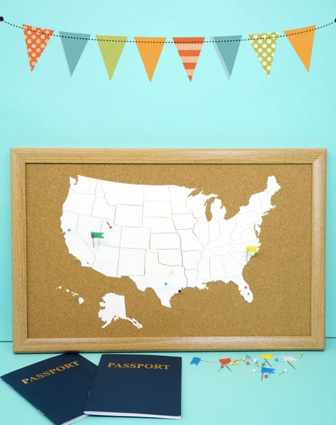 29 diy cricut corkboard travel map crafts for adults' title='58 Crafts for Adults That Won’t End Up in the Trash in Two Months