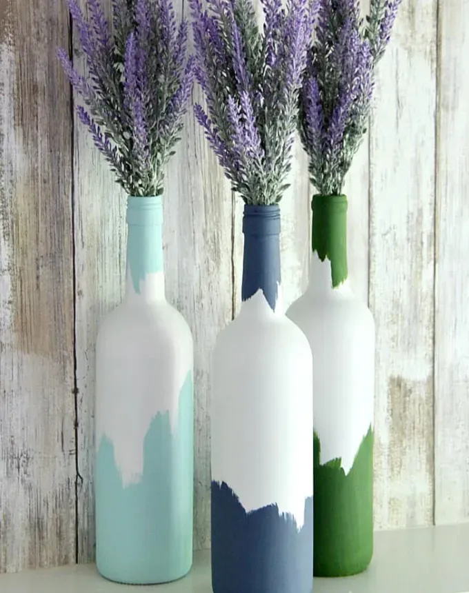 crafts for adults painted wine bottle vases' title='58 Crafts for Adults That Won’t End Up in the Trash in Two Months