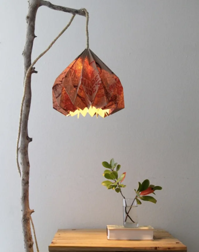 25 diy pendant lamp with origami lampshade crafts for adults' title='58 Crafts for Adults That Won’t End Up in the Trash in Two Months