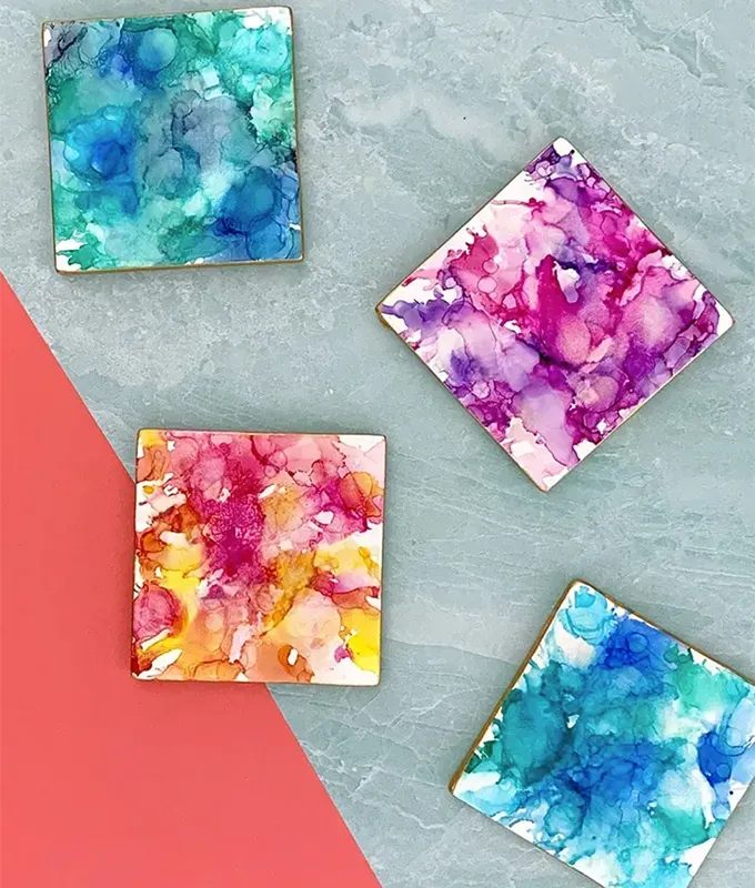 easy-crafts-for-adults-alcohol-ink-coasters' fetchpriority='auto' title='58 Crafts for Adults That Won’t End Up in the Trash in Two Months