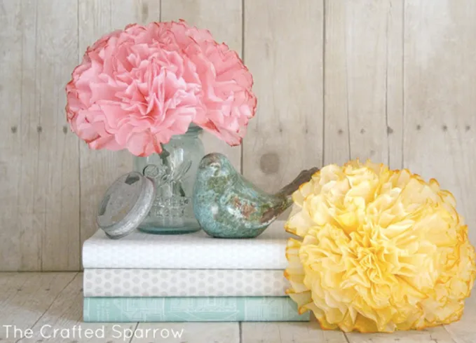 23 coffee filter peonies crafts for adults' title='58 Crafts for Adults That Won’t End Up in the Trash in Two Months