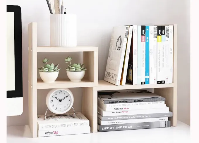 cubicle decor adjustable shelf3' title='Back to the Office? This Fun Cubicle Decor Can Smooth the Transition