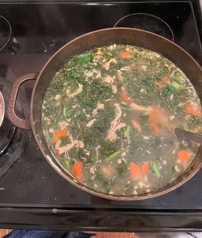 brands like le creuset: smithey dutch oven with soup in it' title='10 Brands Like Le Creuset (Because You Love a Pretty Dutch Oven but Aren’t Made of Money)