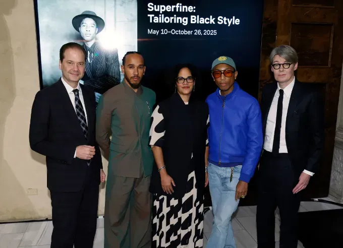 Max Hollein Lewis Hamilton Monica Miller Pharrell Williams and Andrew Bolton' fetchpriority='auto' title='How to Watch the Met Gala Red Carpet (Plus More Details About Fashion’s Biggest Event)