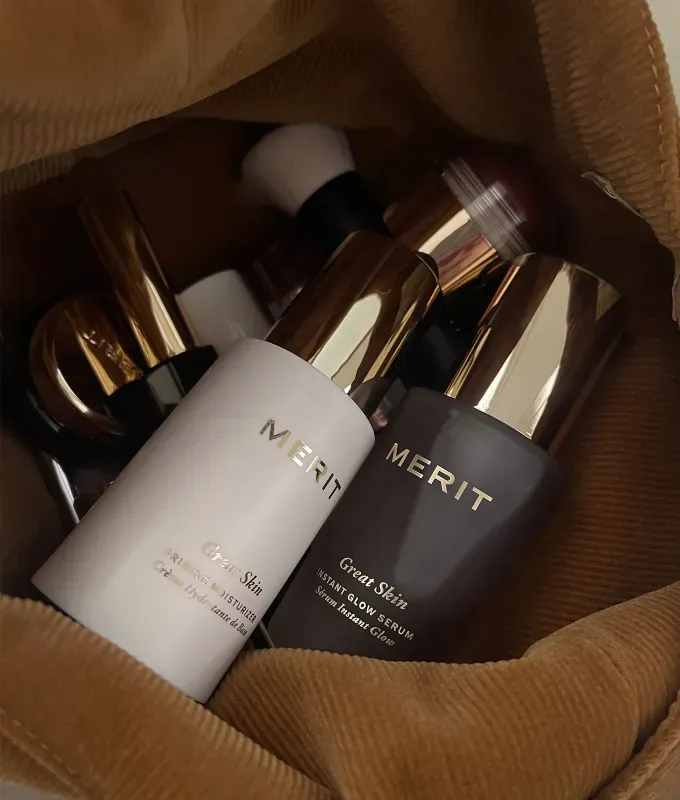 merit beauty review; personal up-close photo of Merit Beauty’s The Full Collection' fetchpriority='auto' title='I Tested the Merit Beauty Collection and Fell in Love with the Simplicity—Here’s What’s Worth Buying