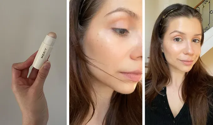 merit beauty review Merit Day Glow Highlighting Balm' title='I Tested the Merit Beauty Collection and Fell in Love with the Simplicity—Here’s What’s Worth Buying