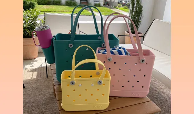 Bogg Bag Review: Three sizes of Bogg Bags' title='The Cult-Favorite Bogg Bag Made My Beach Days So Much Better—Here’s Why