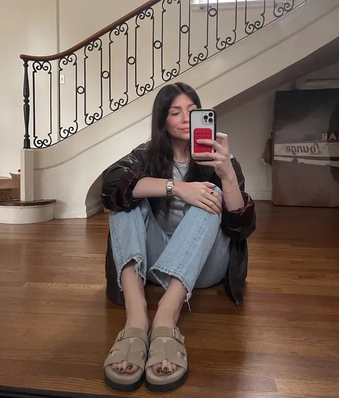 Steve Madden Mayven Slides Review shoes on editor' title='Every Time I Wear These $90 Steve Madden Shoes People Think They’re from Hermès
