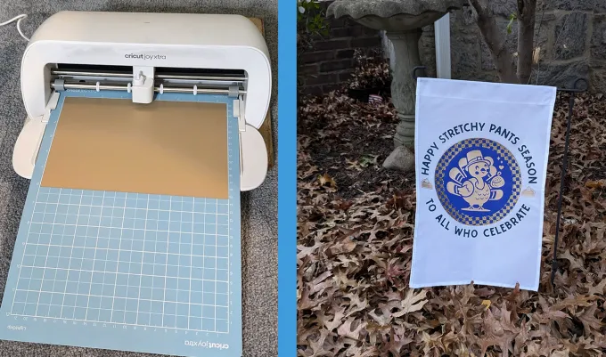 cricut joy xtra review garden flag' title='After Testing the Cricut Joy Xtra I’m Obsessed with Customizing Everything (It’s That Easy to Use)