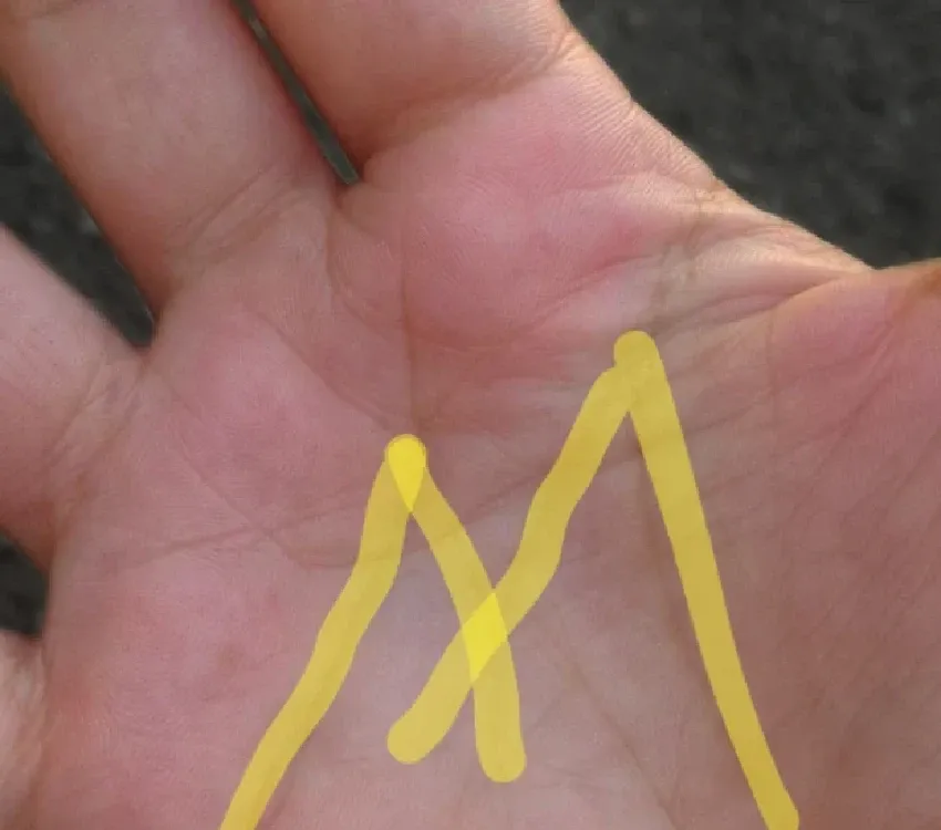 Mitä se tarkoittaa, jos kädessäsi olevat rivit muodostavat kirjaimen 'm