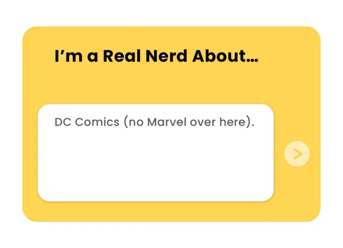 bumble prompts: i’m a real nerd about...' fetchpriority='auto' title='The 39 Best Bumble Prompts and How to Answer Them to Strategically Meet Your Match