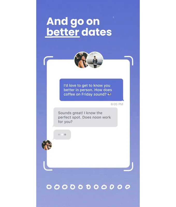 Best Dating Apps for Single Parents Coffee Meets Bagel: A screenshot of a text conversation in the app. The background is white and blue.' fetchpriority='auto' title='The 12 Best Dating Apps for Single Parents